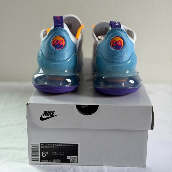 Men\'s Colorado Rockies Nike 2025 City Connect Air Max 270 Sneakers, Size 6.5 main image 5